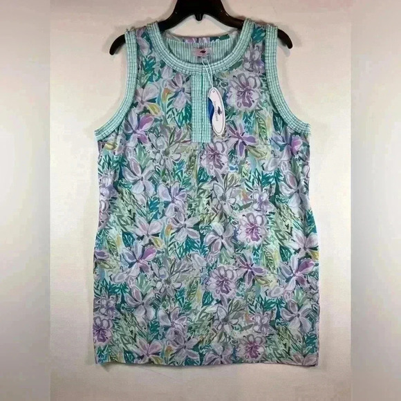 NEW Sunny Oceans sleeveless sheath dress w/ contrast print pleated trim size XL - Picture 1 of 9